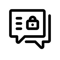 Encrypted Chat Line Icon. Single icon, line vector icon
