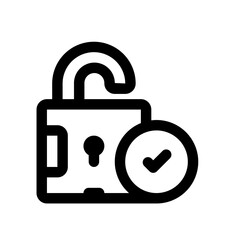 Unlocked Line Icon. Single icon, line vector icon
