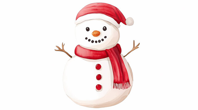 recommend clip art: cheerful snowman wearing red scarf and hat, perfect for holiday season