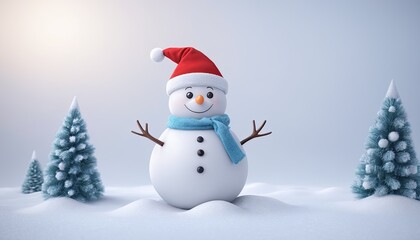 Fototapeta premium 3D Christmas snow toy with colorful decorative element