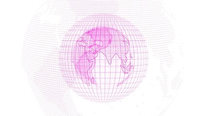 Pink color earth white background