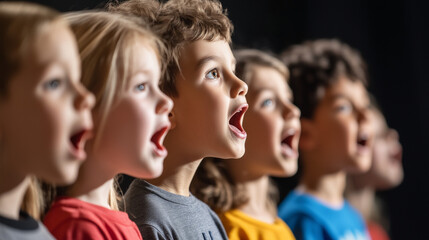 Fototapeta premium Children Enjoying Drama Lessons on Stage