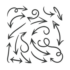 Hand Drawn Arrows Vector Set with Clean Minimalist Design for Digital Use.