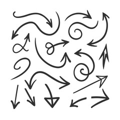 Hand Drawn Arrows Vector Set with Clean Minimalist Design for Digital Use.