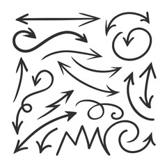 Hand Drawn Arrows Vector Set with Clean Minimalist Design for Digital Use.