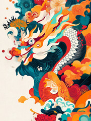 chinese dragon on the wall