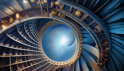 거대한 나선형 구조물에 다양한 형태들