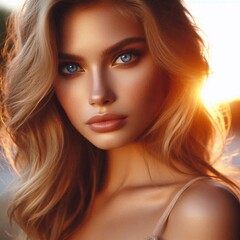 Fototapeta premium Hübsche junge blonde Frau