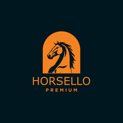 Horse head logo. stallion head symbol. Luxury horse property brand identity icon.