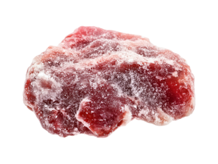 Frozen beef block isolated on transparent or white background, png