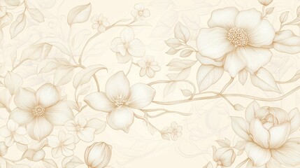 floral botanical pattern in pastel colors