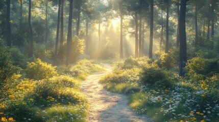 Obraz premium Pets in nature reserves, featuring exploration and enjoyment. Emphasizing natural beauty and adventurous spirit. Ideal for nature-themed social media posts and pet blogs.