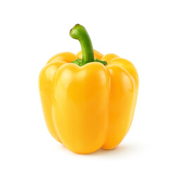 Yellow bell pepper isolated on white background, clipping path.