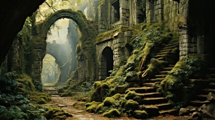 Naklejka premium Overgrown Ruins