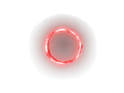 Red energy ring isolated on transparent or white background, png