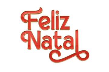 Lettering 3d feliz natal red