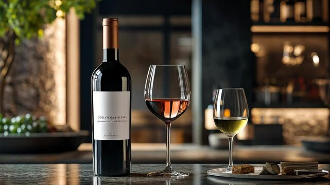 Oblong Wine Label Mockup Video