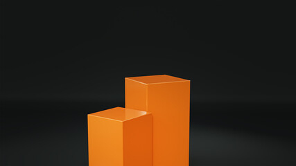 Orange stand with black background