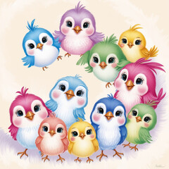 Fototapeta premium Amazing cute birds.