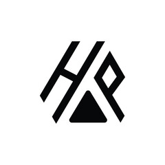 HP letter logo design on White background.HP  creative initials letter logo concept.HP  letter design.
