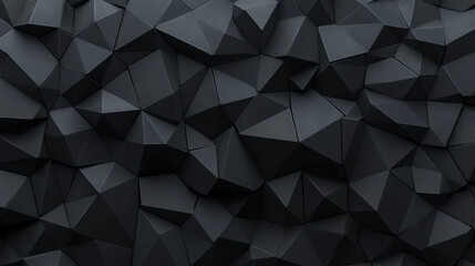 Obraz premium Abstract Black 3D Geometric Polygon Facet Background with Edgy Triangles Mosaic