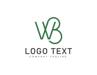 W B letter Gradient beautiful logo template