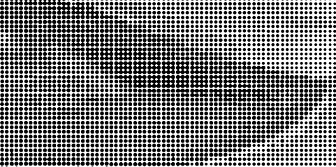 Black and white dotted vector halftone effect vibrant abstract overlay with transparent background, spotted and dotted stains gradient monochrome geometric backdrop background.