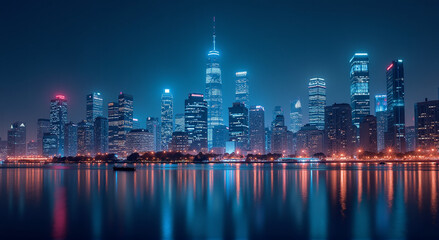 Fototapeta premium city skyline at night