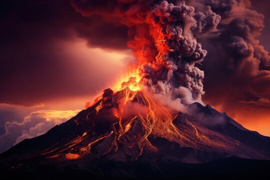 Active volcano nature mountain outdoors.
