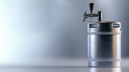 metallic mini keg with tap, perfect for serving beverages