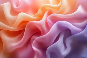 Obraz premium A vibrant display of flowing, colorful fabric showcasing smooth textures and gradients.