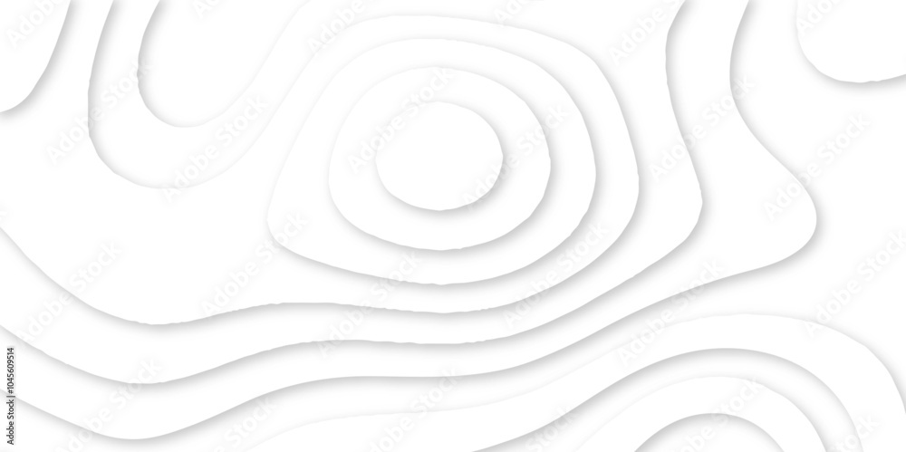 Fototapete abstract wavy line 3d papercut layers background vector minimal topography, light element shadow lan