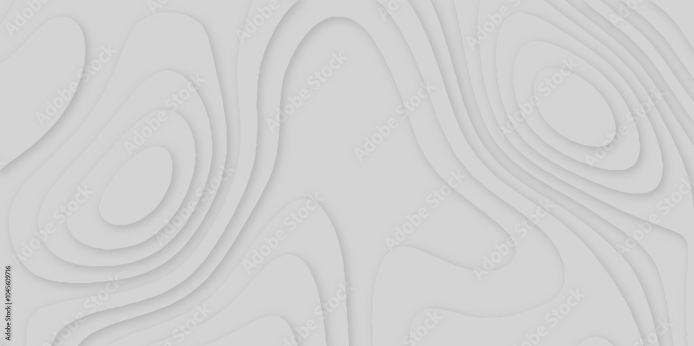 Fototapete abstract wavy line 3d papercut layers background vector minimal topography, light element shadow lan