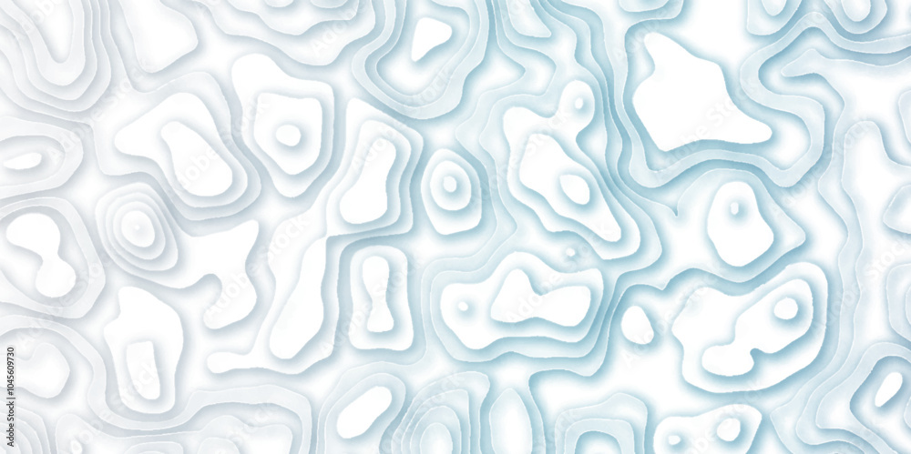 Fototapete abstract wavy line 3d papercut layers background vector minimal topography, light element shadow lan