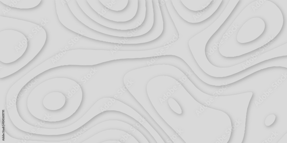 Fototapete abstract wavy line 3d papercut layers background vector minimal topography, light element shadow lan