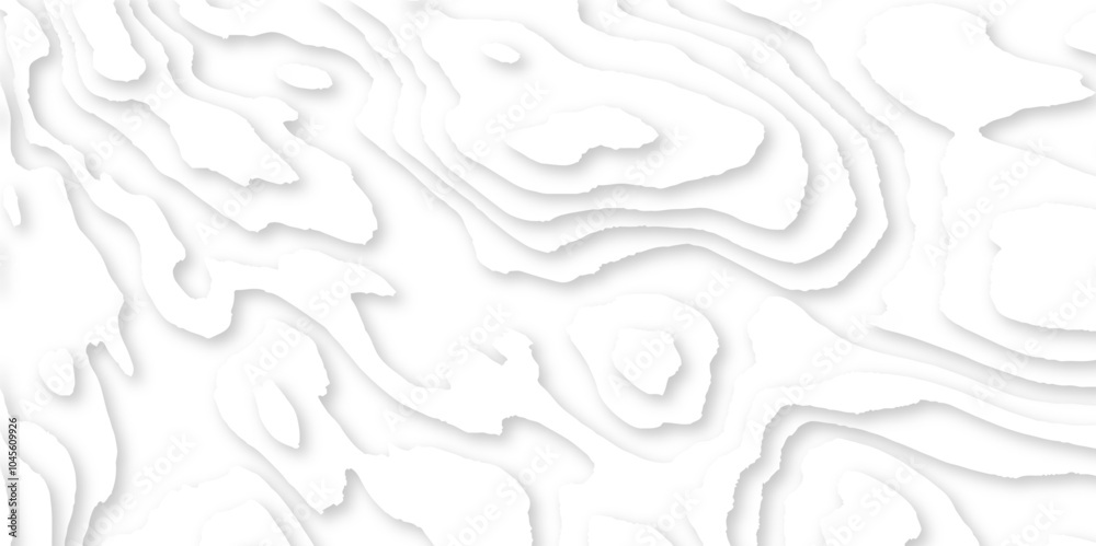 Fototapete abstract wavy line 3d papercut layers background vector minimal topography, light element shadow lan