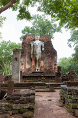 Wat Phra Si Ariyabot temple (Temple of the four Postures Buddha) in Kamphaeng Phet Historical Park, UNESCO World Heritage site