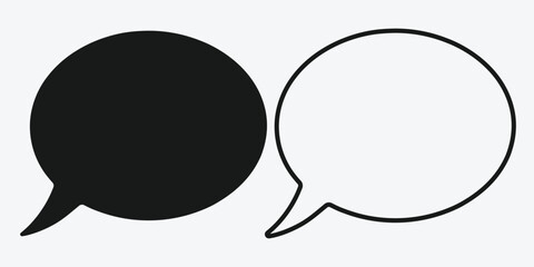 Bubble Chat Icon Silhouette. Speech Bubble Icon Set. Message, Blank Chat.