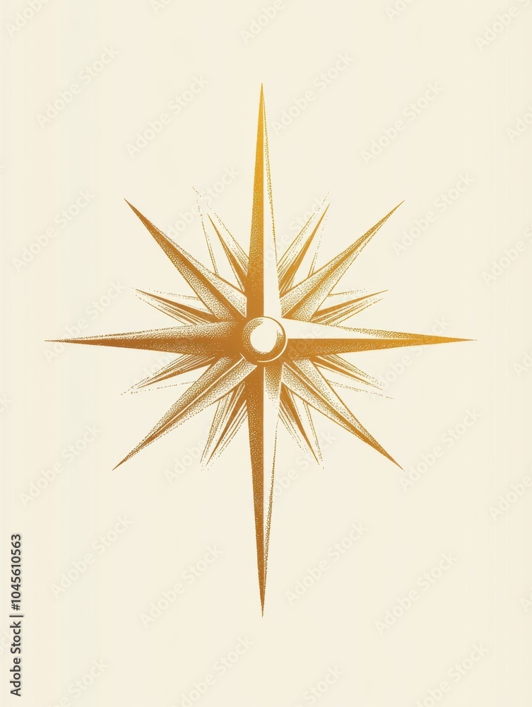 Poster a geometric compass rose design showcases sharp lines and a distinct central point, creating an eleg