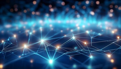 Obraz premium Futuristic global network with glowing nodes and connections, representing advanced technology