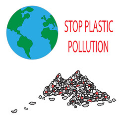 Planet earth and a pile of trash