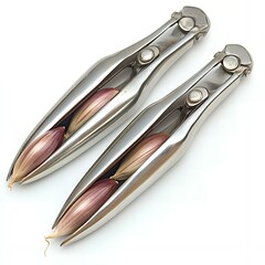 Fototapeta premium Two garlic presses with garlic cloves inside