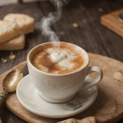 Obraz premium cup of coffee with beautiful background photo