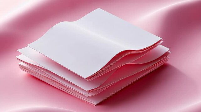 Stacked Wavy Edges Cards Mockup Video