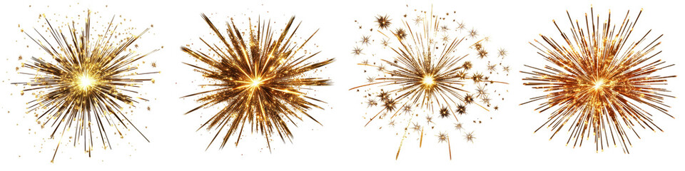 Obraz premium Golden Bursts of Light in Radiating Patterns