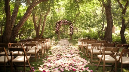 Obraz premium Romantic Garden Wedding Ceremony