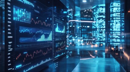 Obraz premium AI in finance, algorithmic trading, data-driven investment, fintech evolution