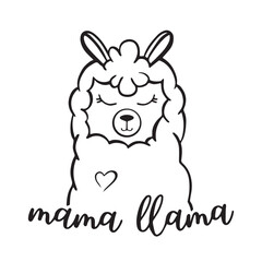 mama llama logo inspirational positive quotes, motivational, typography, lettering design, vector, illustration, sign, text, alphabet, font, decoration, happy, art, love