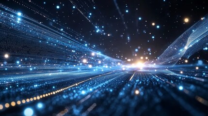 Obraz premium Technology background, abstract dots and lines. Stunning rendering in 4K.