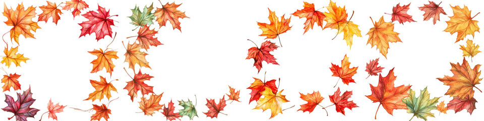 Obraz premium Autumn Maple Leaves Arranged in a Circle